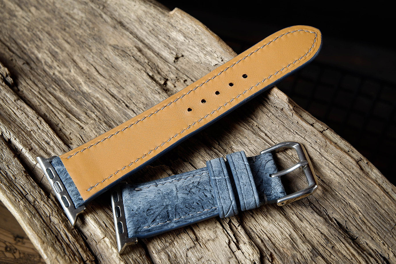 часовой ремешок, классические часы, apple watch, серая кожа, кожа бегемота, черная фурнитура, фурнитура сталь, заказать ремешок, купить ремешок, ремешок под заказ, под размер, экзотическая кожа, необычная кожа, ремешок для часов, необычный ремешок, ручная прошивка, ручная работа