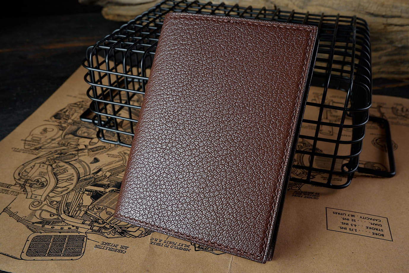обложка для паспорта, для документов, коричневая кожа, французская кожа, кожа козы, Hermes, заказать обложку, купить обложку, обложка под заказ, ручная прошивка, ручная работа, натуральная кожа