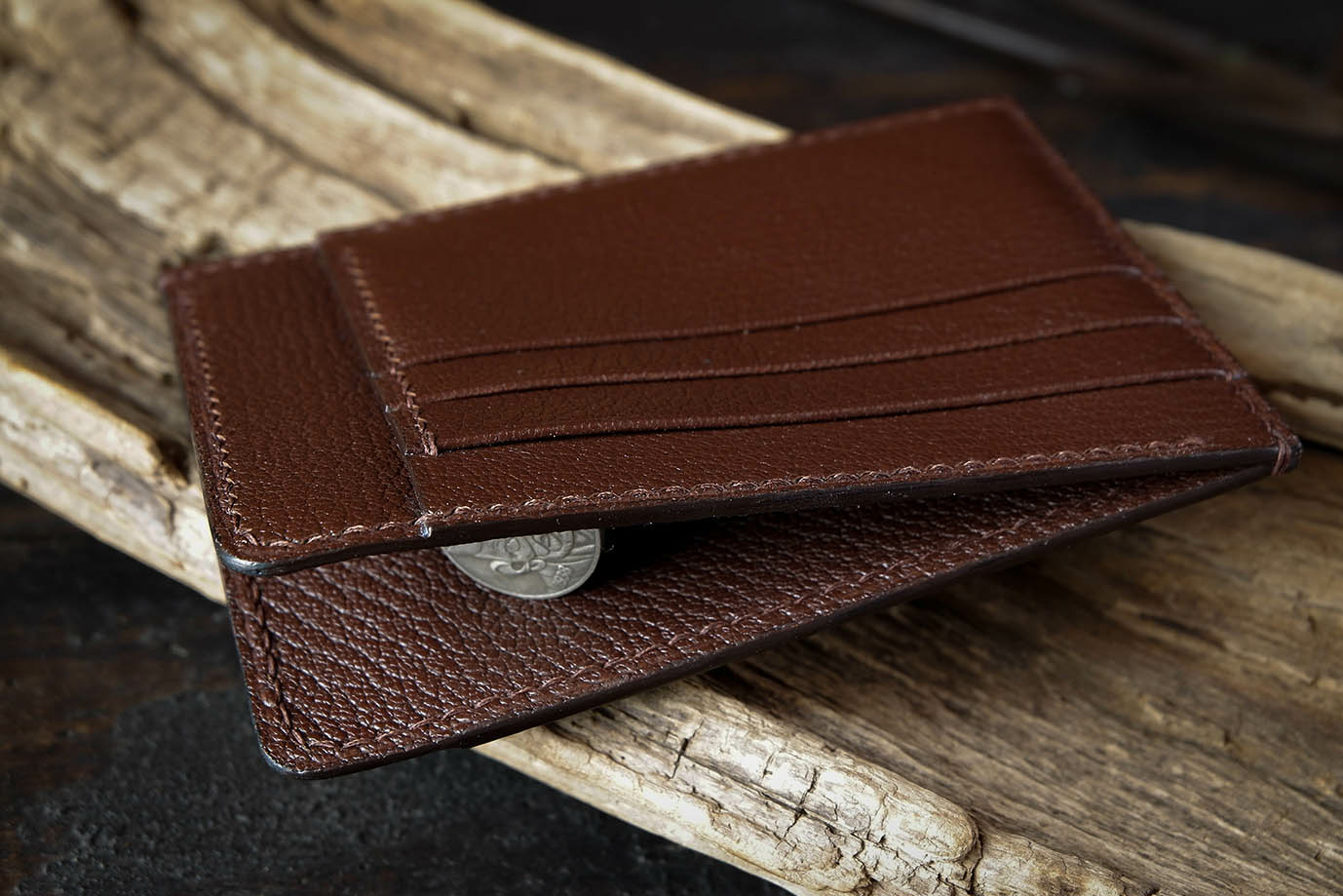 мужской картхолдер, коричневая кожа, кожа козы, французская кожа, Hermes, заказать картхолдер, купить картхолдер, картхолдер под заказ, ручная прошивка, ручная работа