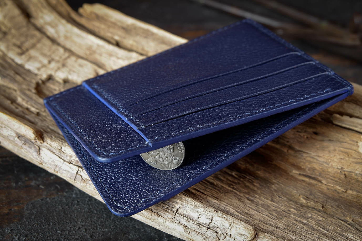 мужской картхолдер, синяя кожа, кожа козы, французская кожа, Hermes, заказать картхолдер, купить картхолдер, картхолдер под заказ, ручная прошивка, ручная работа