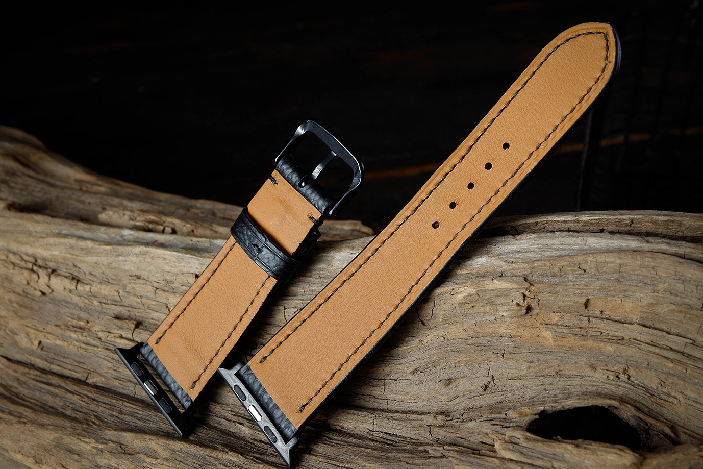 часовой ремешок, классические часы, apple watch, черная кожа, кожа акулы, черная фурнитура, фурнитура сталь, заказать ремешок, купить ремешок, ремешок под заказ, под размер, экзотическая кожа, необычная кожа, ремешок для часов, необычный ремешок, ручная прошивка, ручная работа