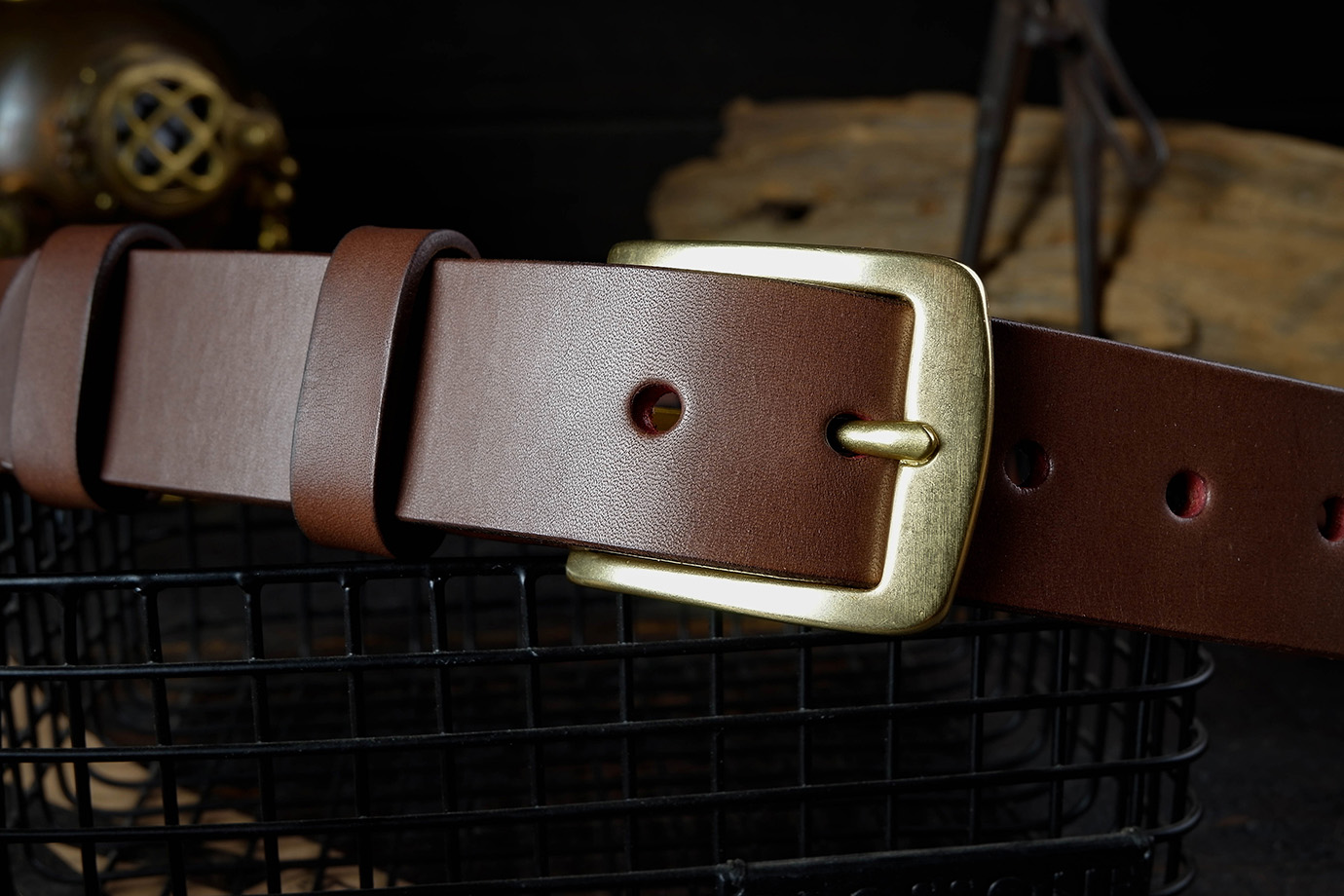 Ремень из японской кожи, литая латунь (JBRL04)