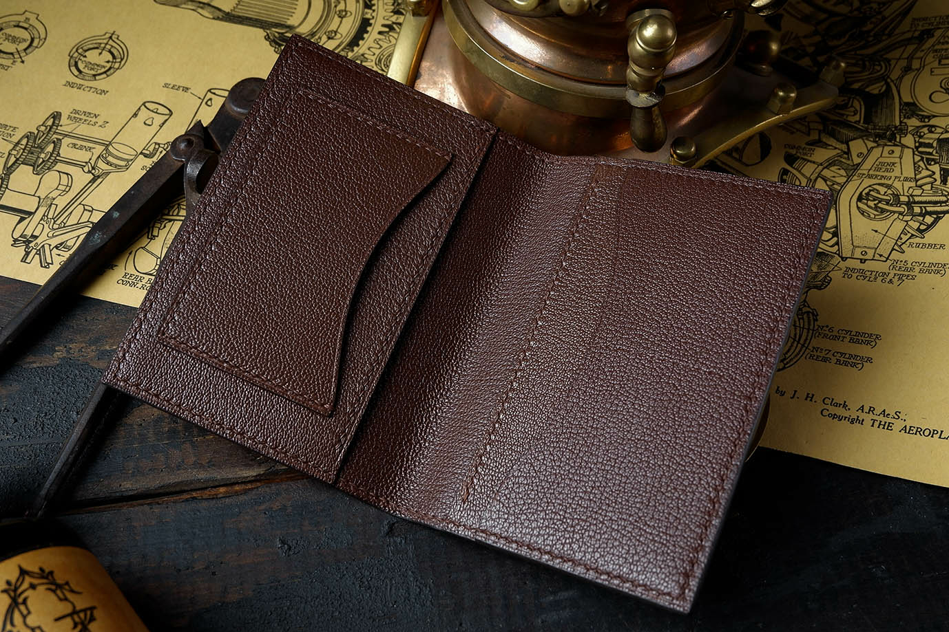 обложка для паспорта, для автодокументов, коричневая кожа, французская кожа, кожа козы, Hermes, заказать обложку, купить обложку, обложка под заказ, ручная прошивка, ручная работа, натуральная кожа