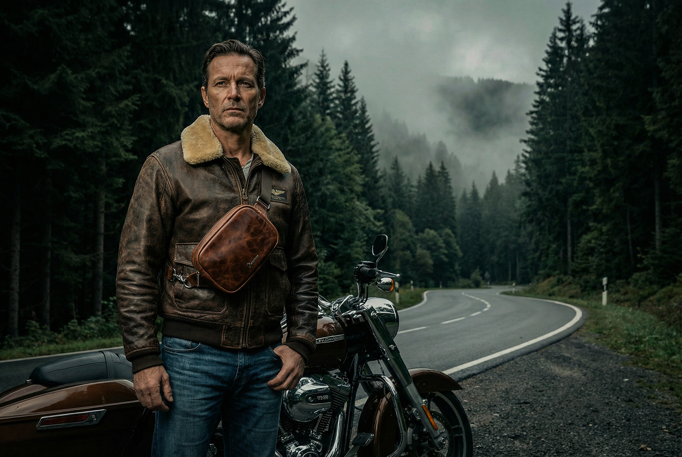 Сумка поясная "Maklay", цвет табак