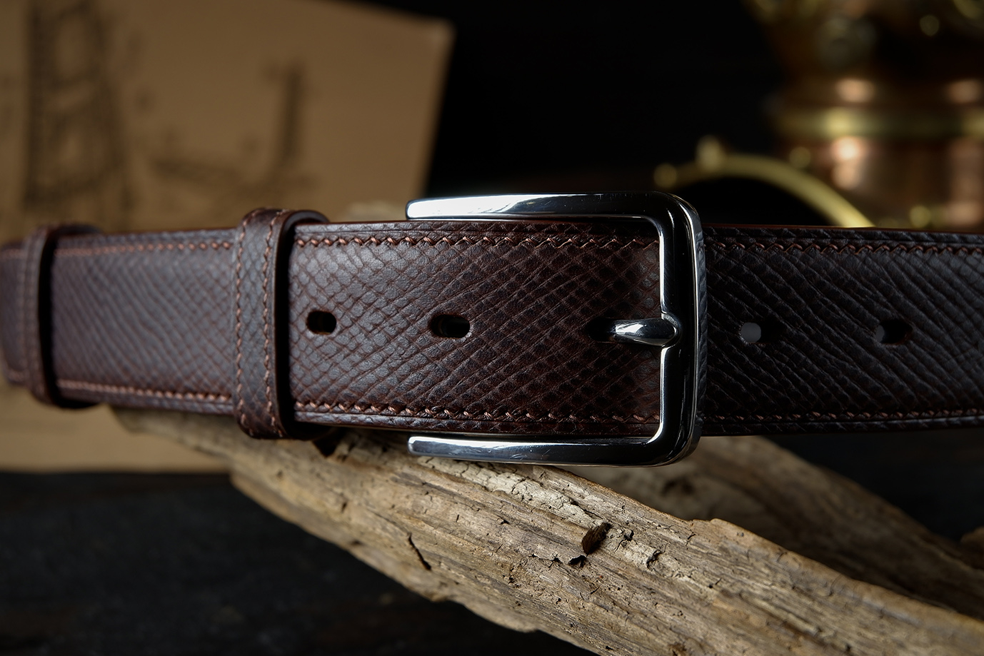 мужской ремень, кожаный ремень, для джинсов, для брюк, английская кожа, коричневая кожа, кожа Horween Pioneer, пряжка нержавеющая сталь, ширина 35 мм, 3.5 см, ручная работа, Grossone, надежная пряжка, ручная прошивка, брючный, джинсовый ремень, классический ремень, купить ремень, заказать ремень, ремень под заказ, ремень большой размер, тресхлойный ремень