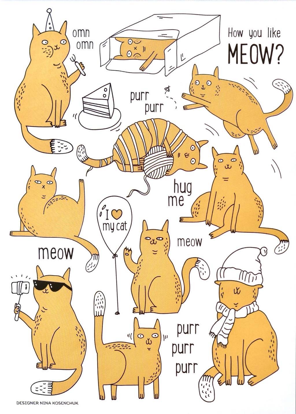 Наклейки "Meow"