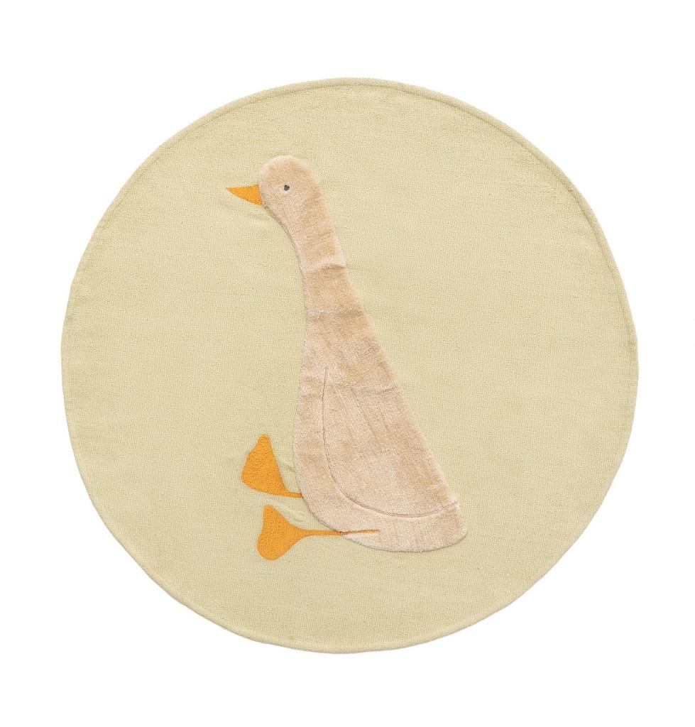 Ковер Milu зеленый хлопок с рисунком гуся