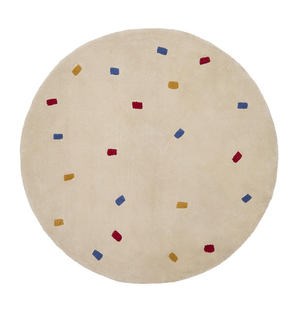 Ковер Luli белый хлопок с разноцветными точками