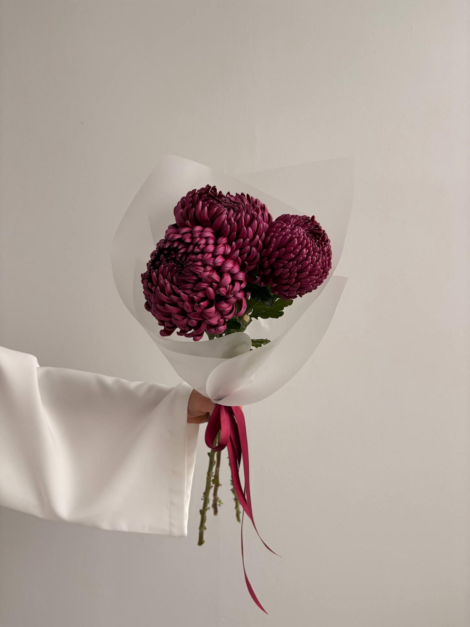 Шарообразные хризантемы Бигуди 3 шт