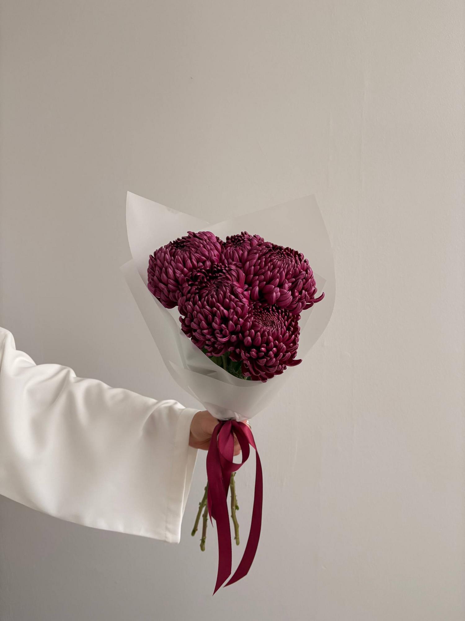 Шарообразные хризантемы Бигуди 5 шт