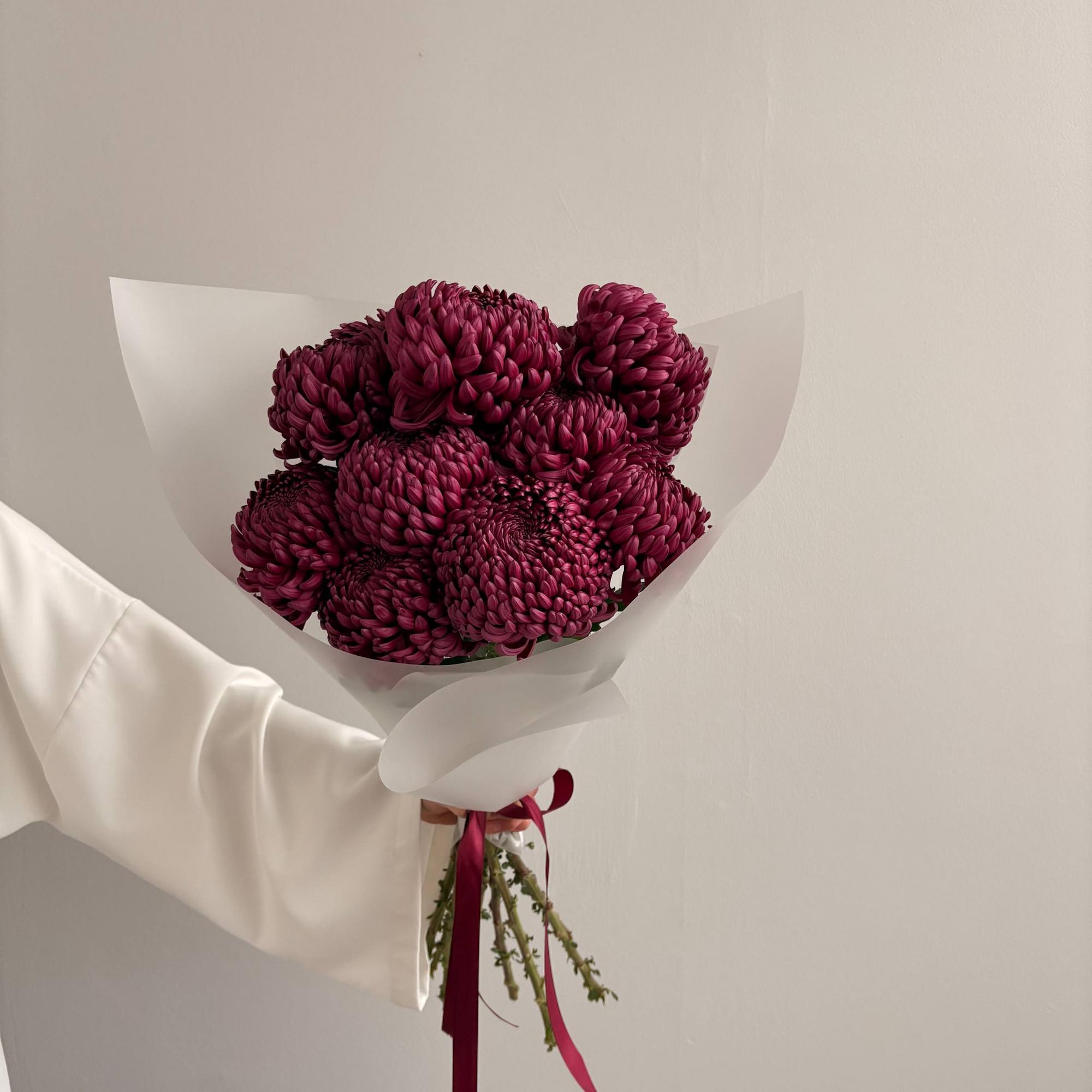 Шарообразные хризантемы Бигуди 9 шт