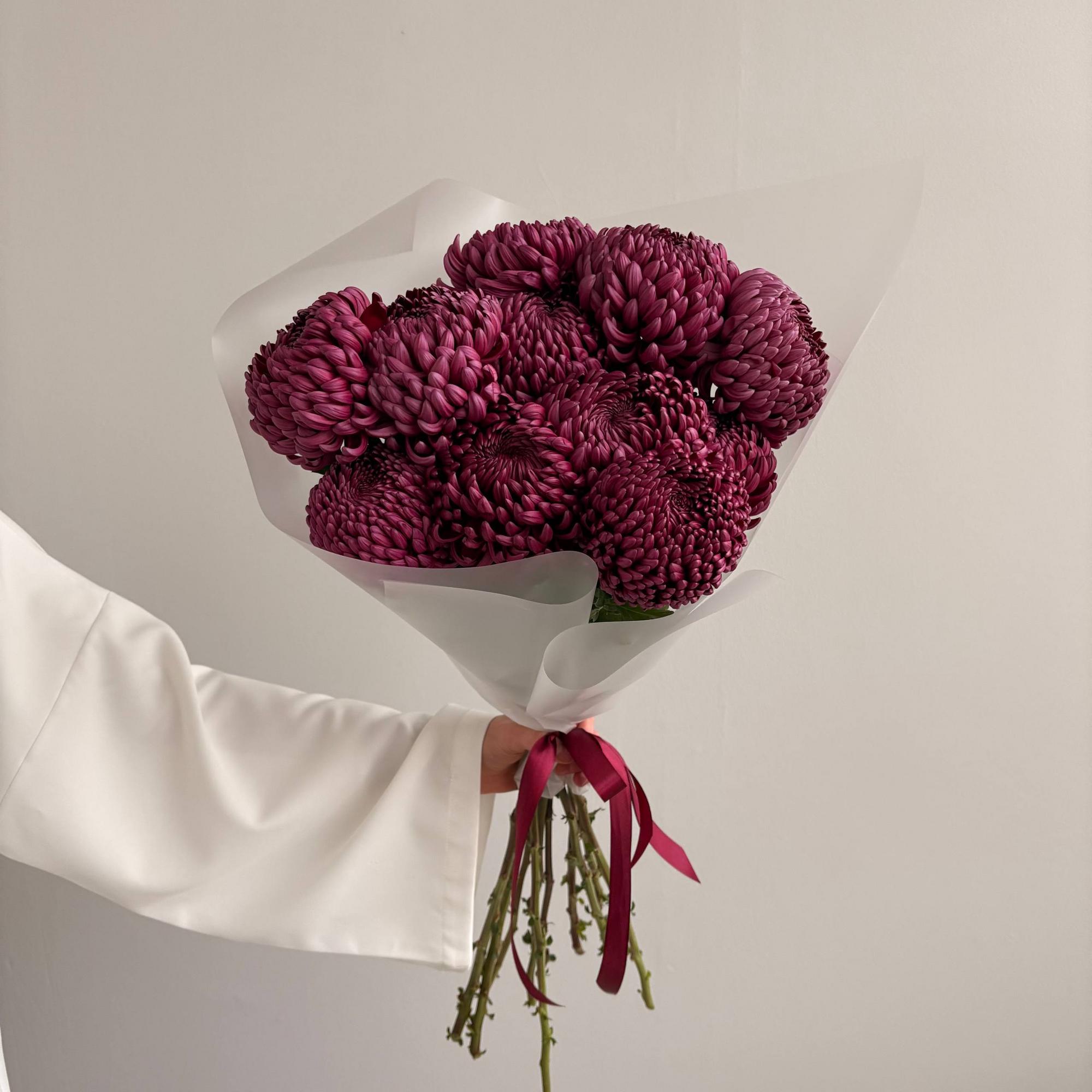 Шарообразные хризантемы Бигуди 11 шт