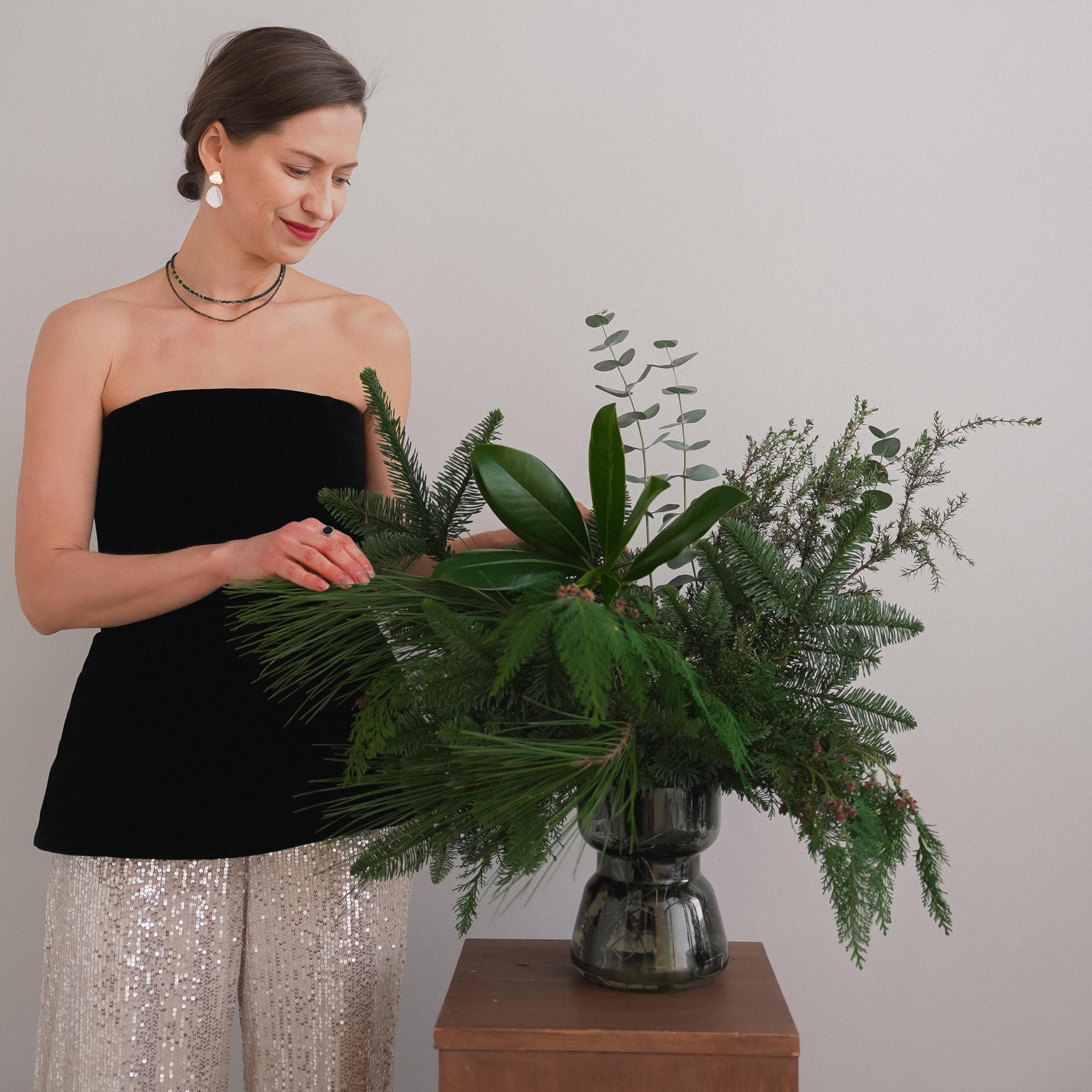 Композиция в вазе Январская вьюга