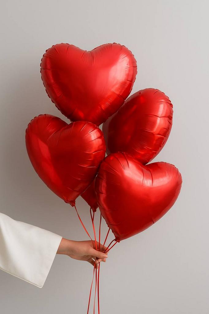 Сет Шары сердца красные 5 шт