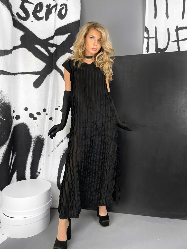 Футболка-туника Рельеф (черный)