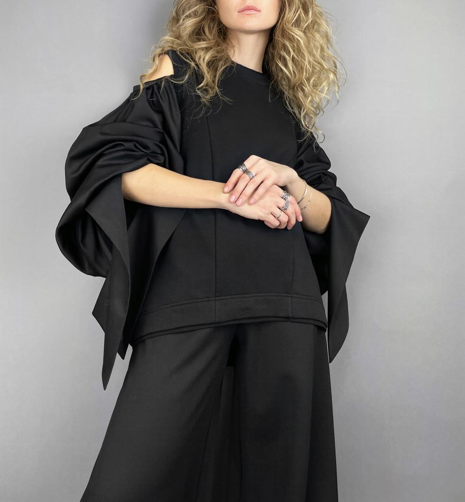 Свитшот с отстегивающимися рукавами (черный)