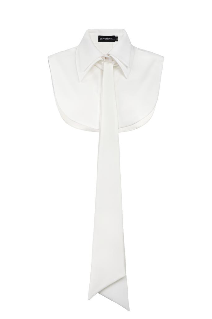 Двойная манишка-воротник на лентах (белый)