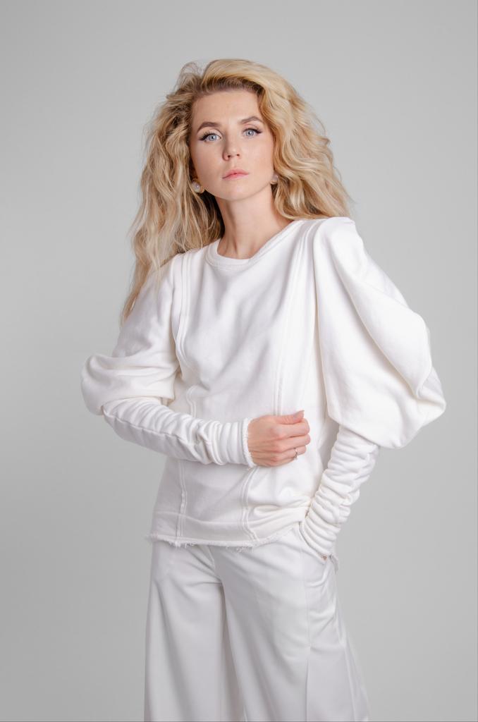 Свитшот с рукавом "Жиго" (белый)