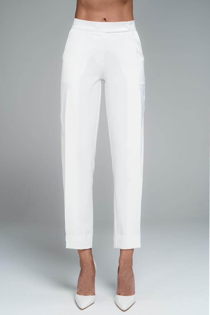 Брюки с защипами "Смокинг"  (белый)