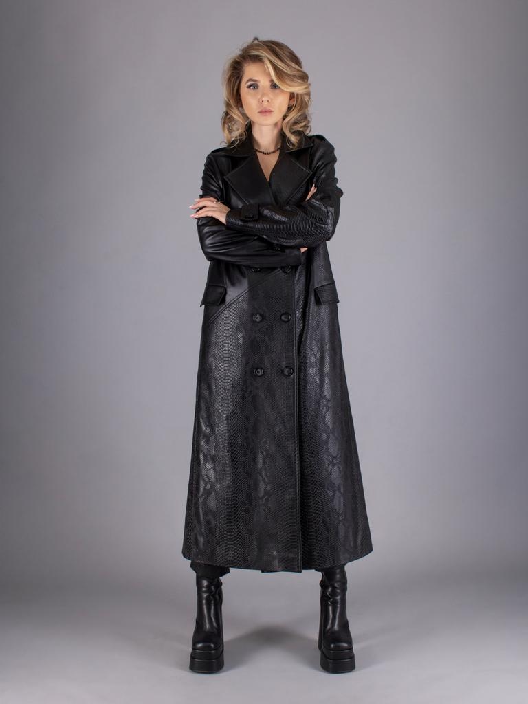 Плащ Питон, экокожа (черный)