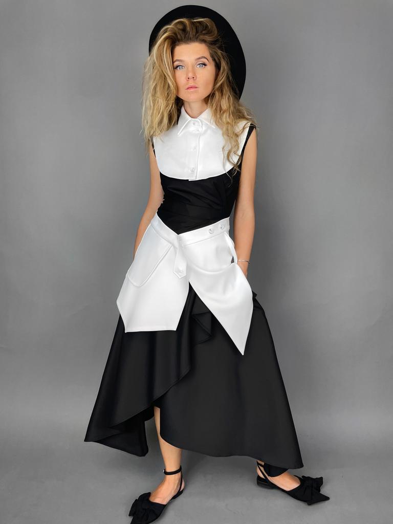 Платье + манишка + юбка-пояс