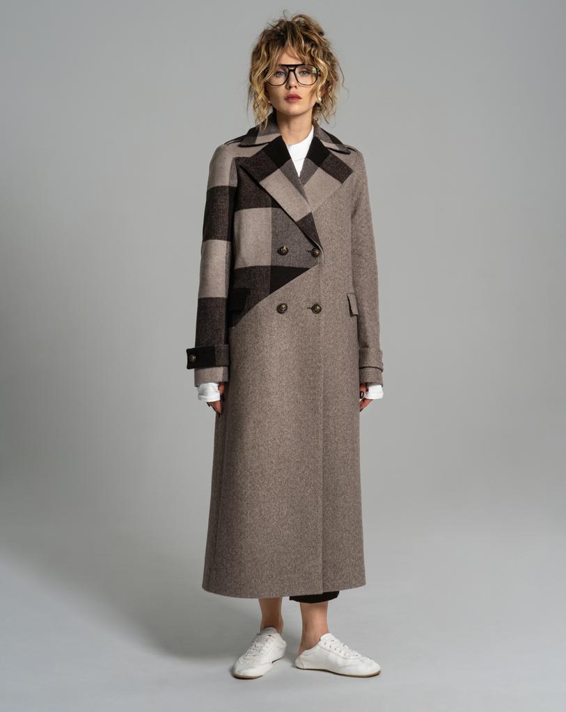 Пальто (коричневый/клетка)