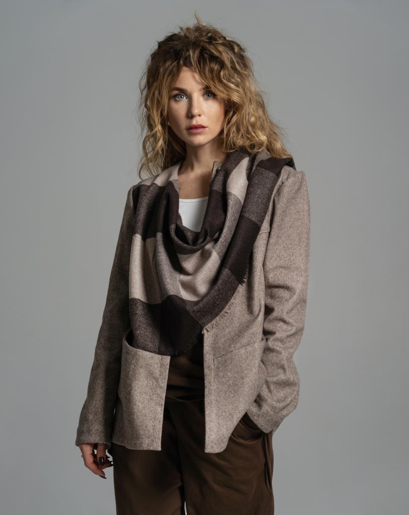 Жакет Verse (бежевый/клетка)