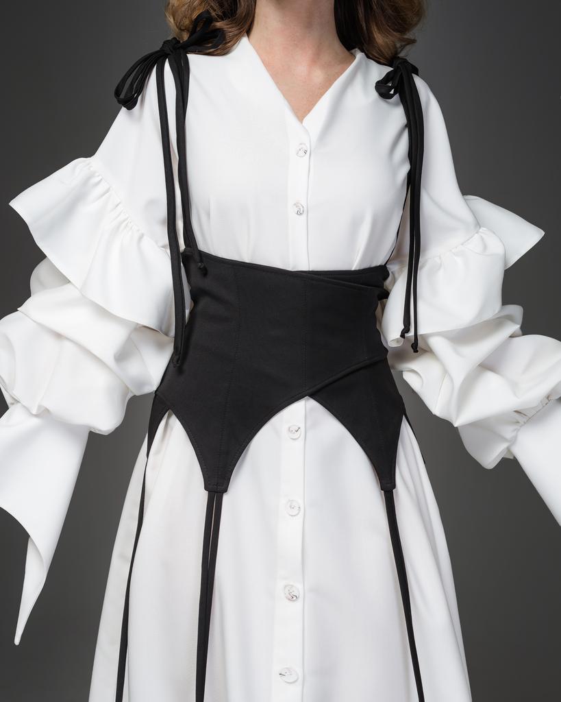 Пояс-корсет с лентами Castle (черный)