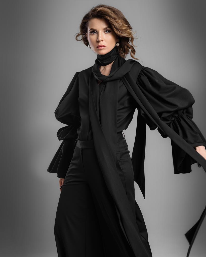 Блуза аскот (черный)