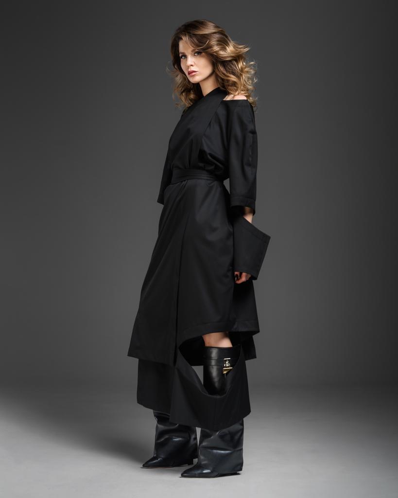 Платье-распашонка (черный)