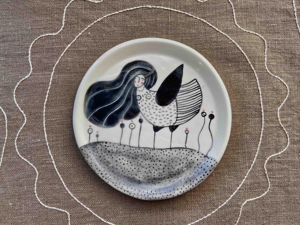 Тарелка малая с птицей Сирин