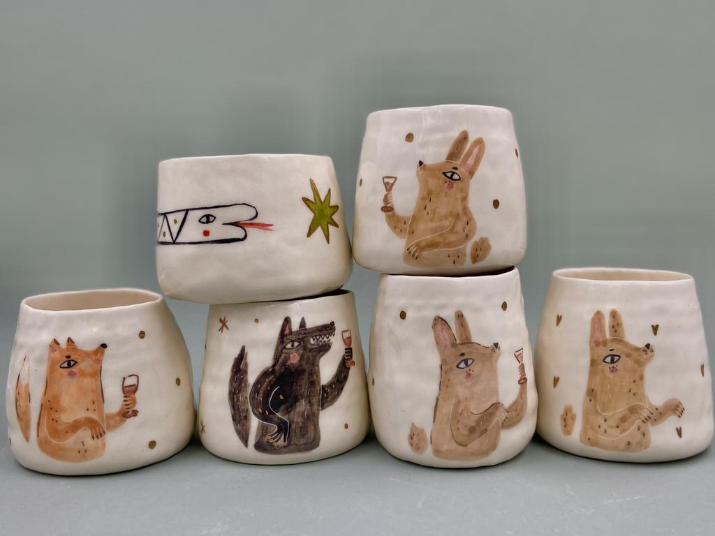 Стаканы фарфоровые с росписью