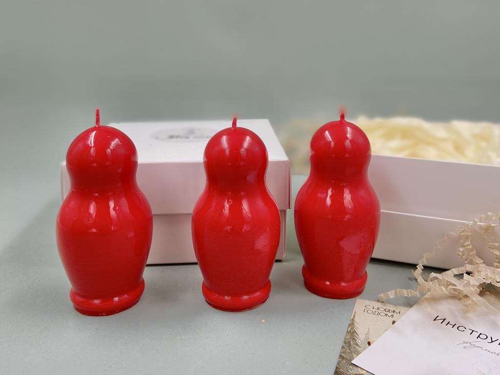 Свеча из пчелиного воска Матрешка