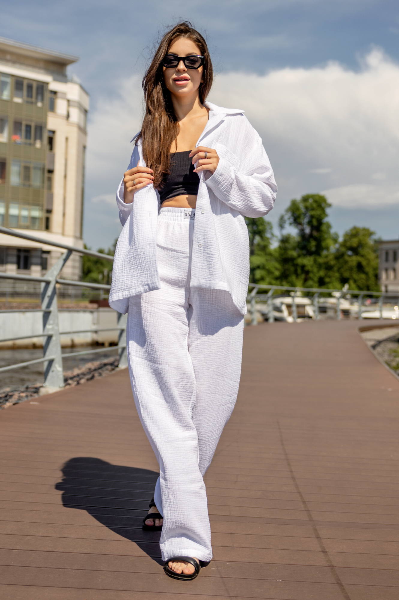 Костюм MUSLIN рубашка/брюки Белый