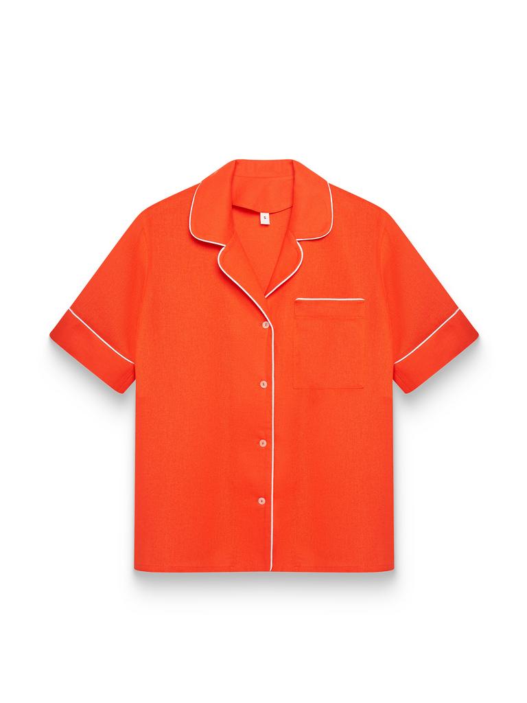 Рубашка с отстрочкой женская Официант ЛЕН