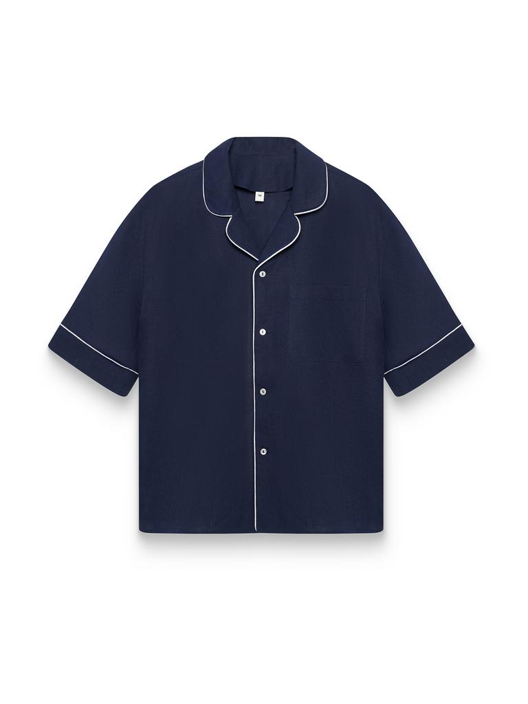 Рубашка мужская с пайпингом Официант ЛЕН