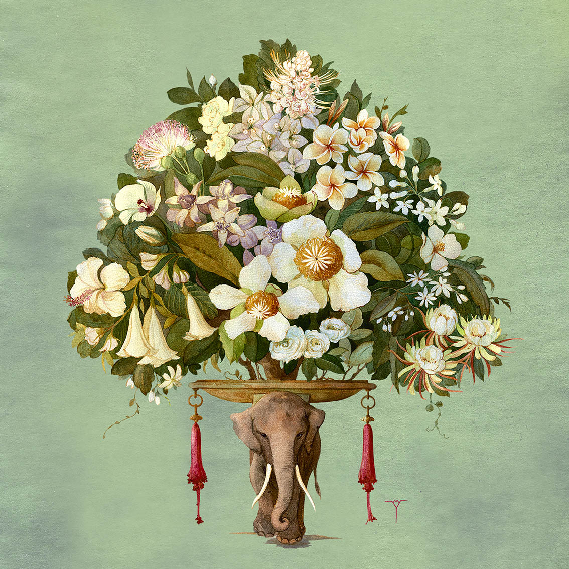 Открытка Белый слон