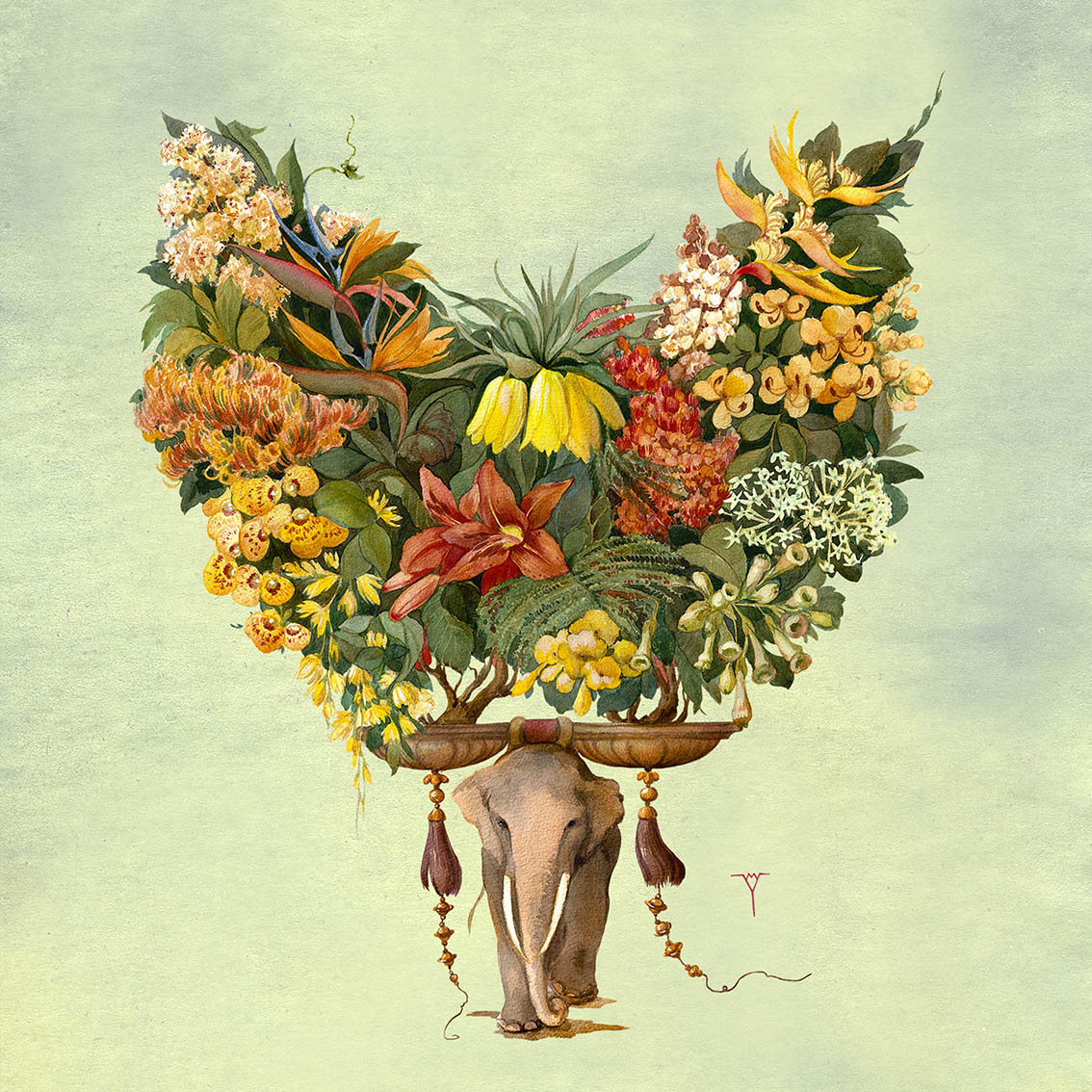 Открытка Золотой слон