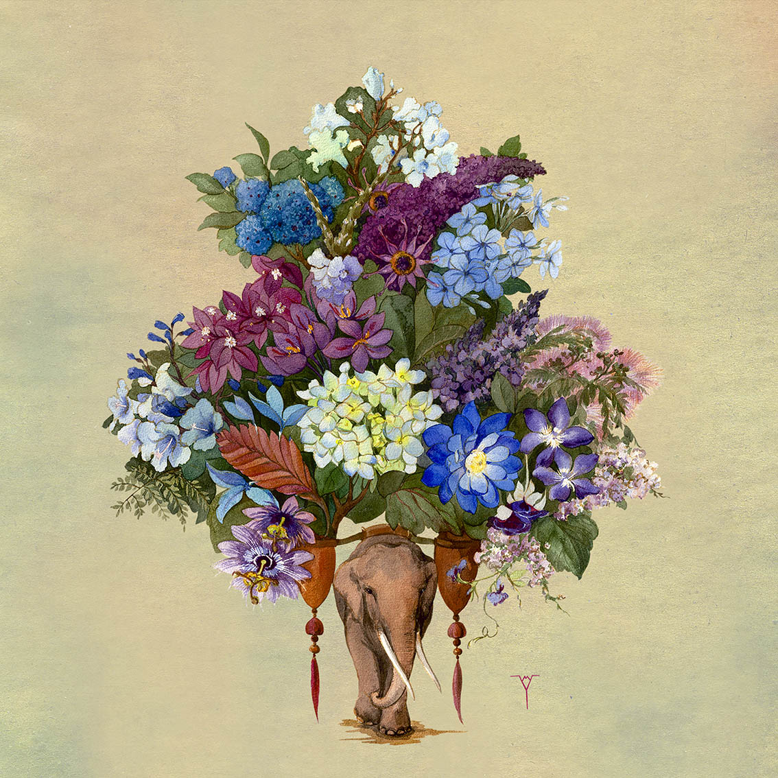 Открытка Синий слон