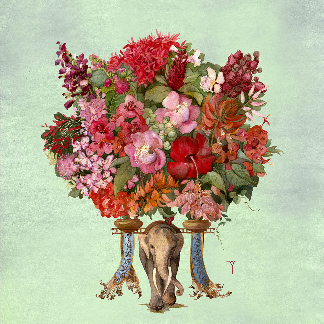 Открытка Красный слон