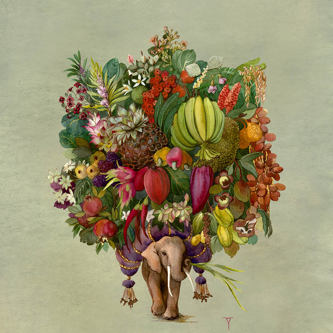 Открытка Фруктовый слон