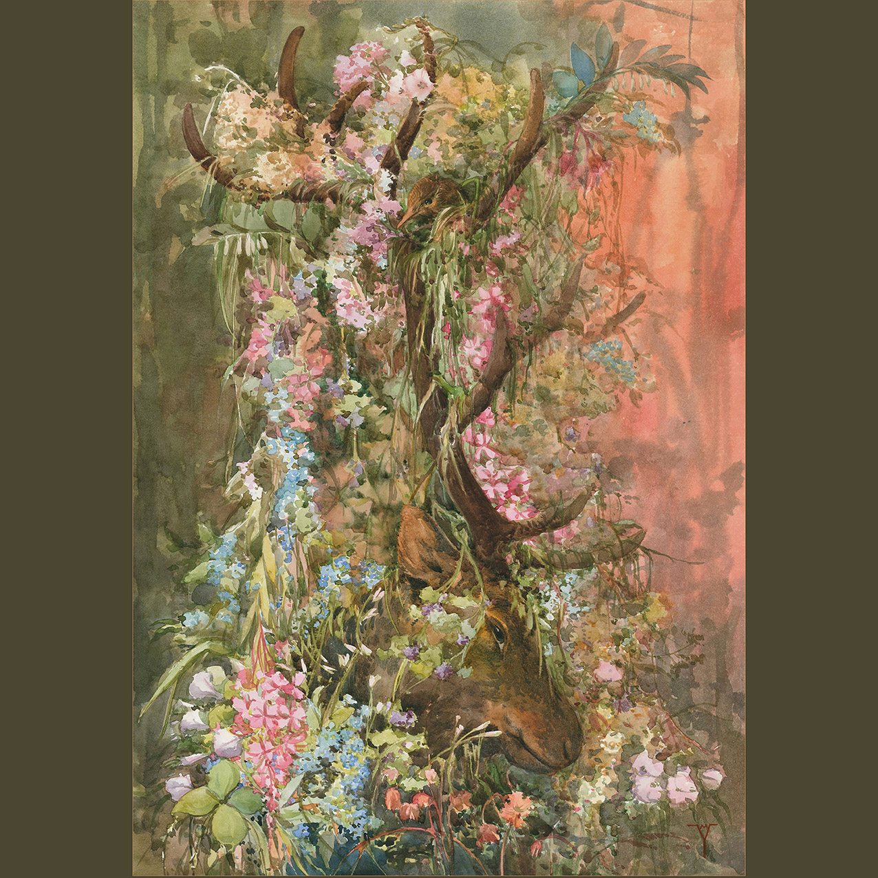 Олень на опушке