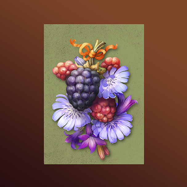 Мини-открытка Ежевика