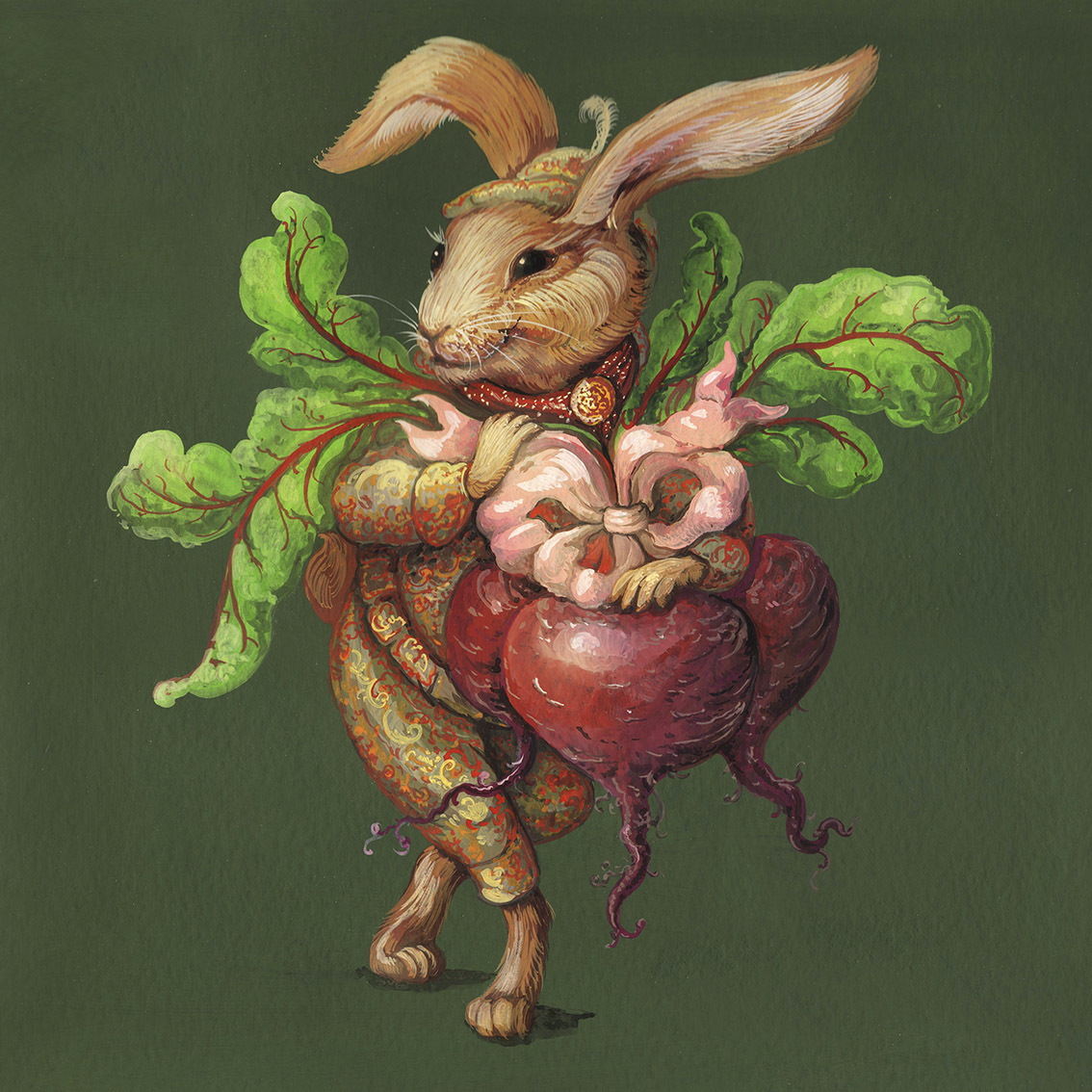 Открытка Зайчик со свёклой