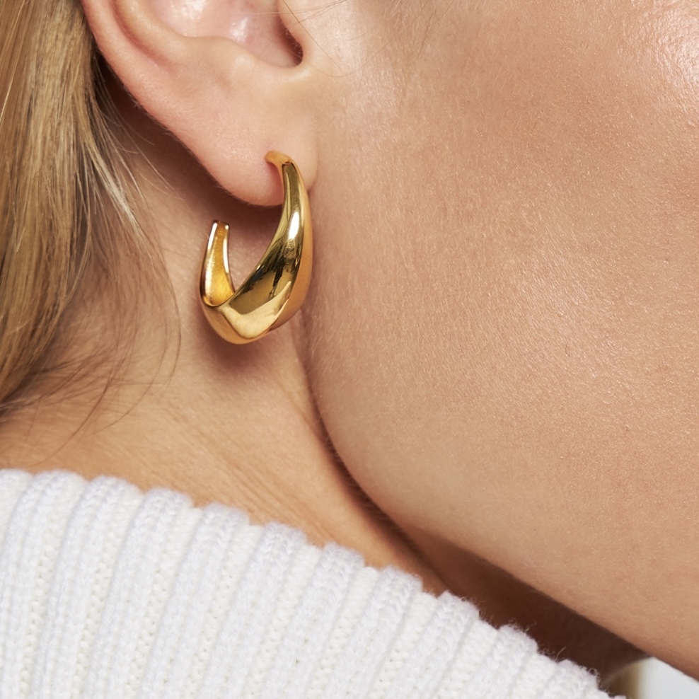 Серьги-кольца LUCCA с позолотой