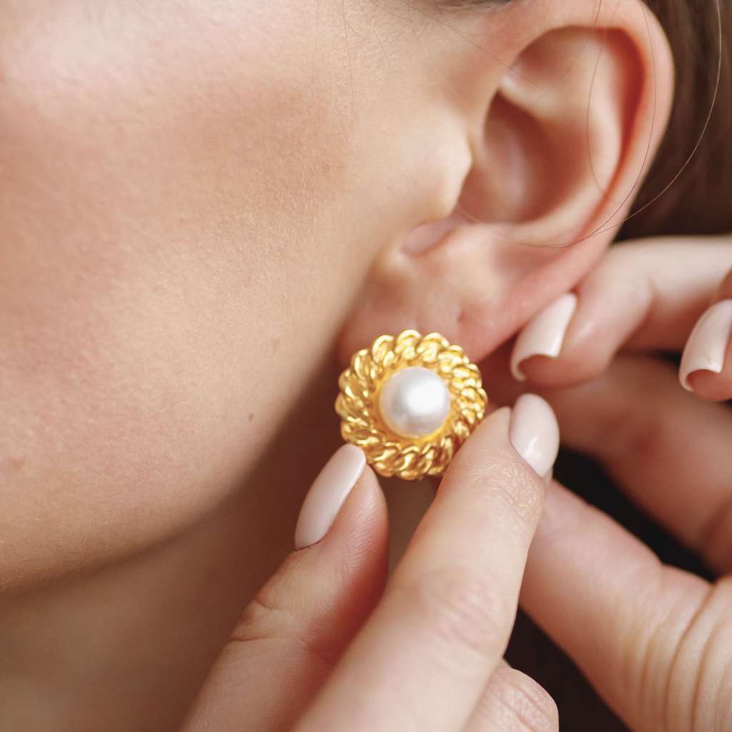 Серьги-кольца SATURNIA с фактурой цепи