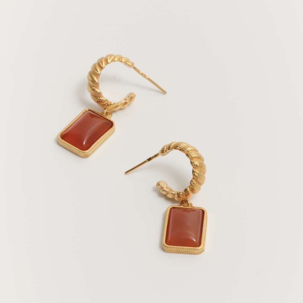 Серьги-хулахупы с сердоликом DOLOMITI