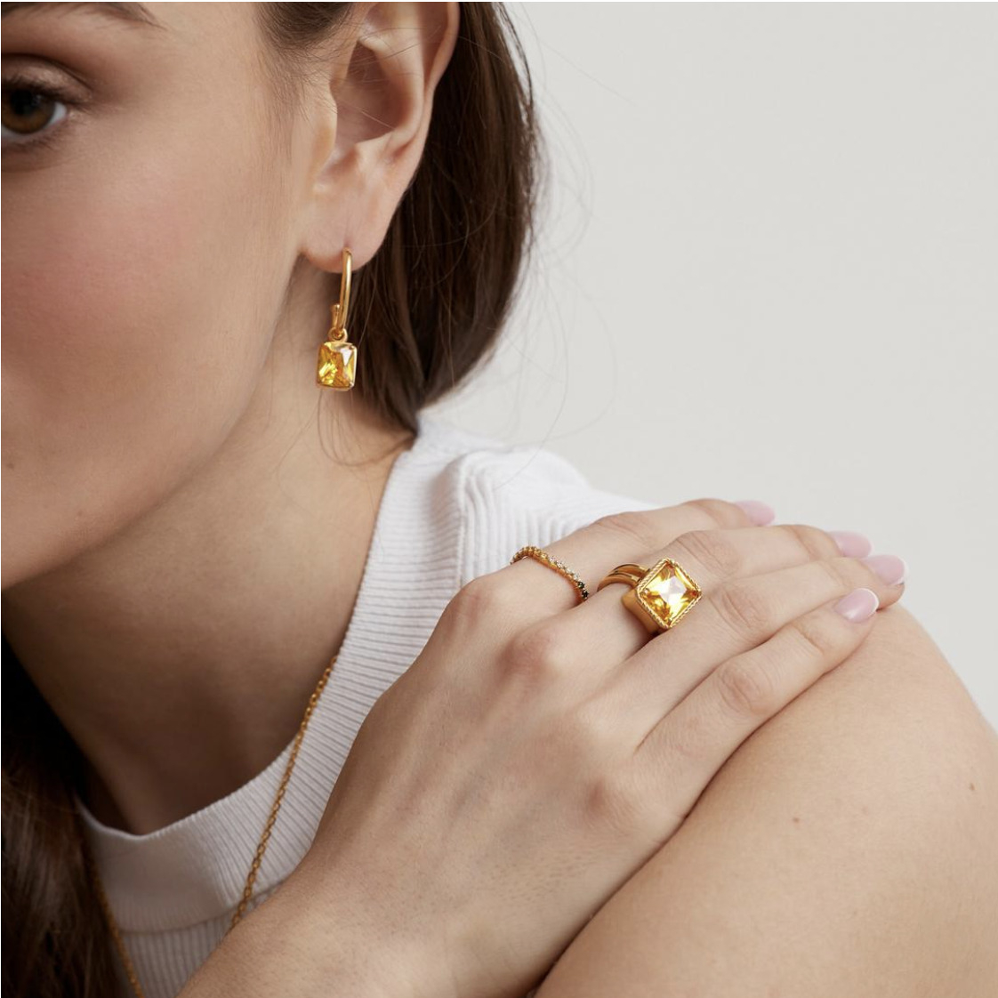 Кольцо FENICE с солнечным фианитом