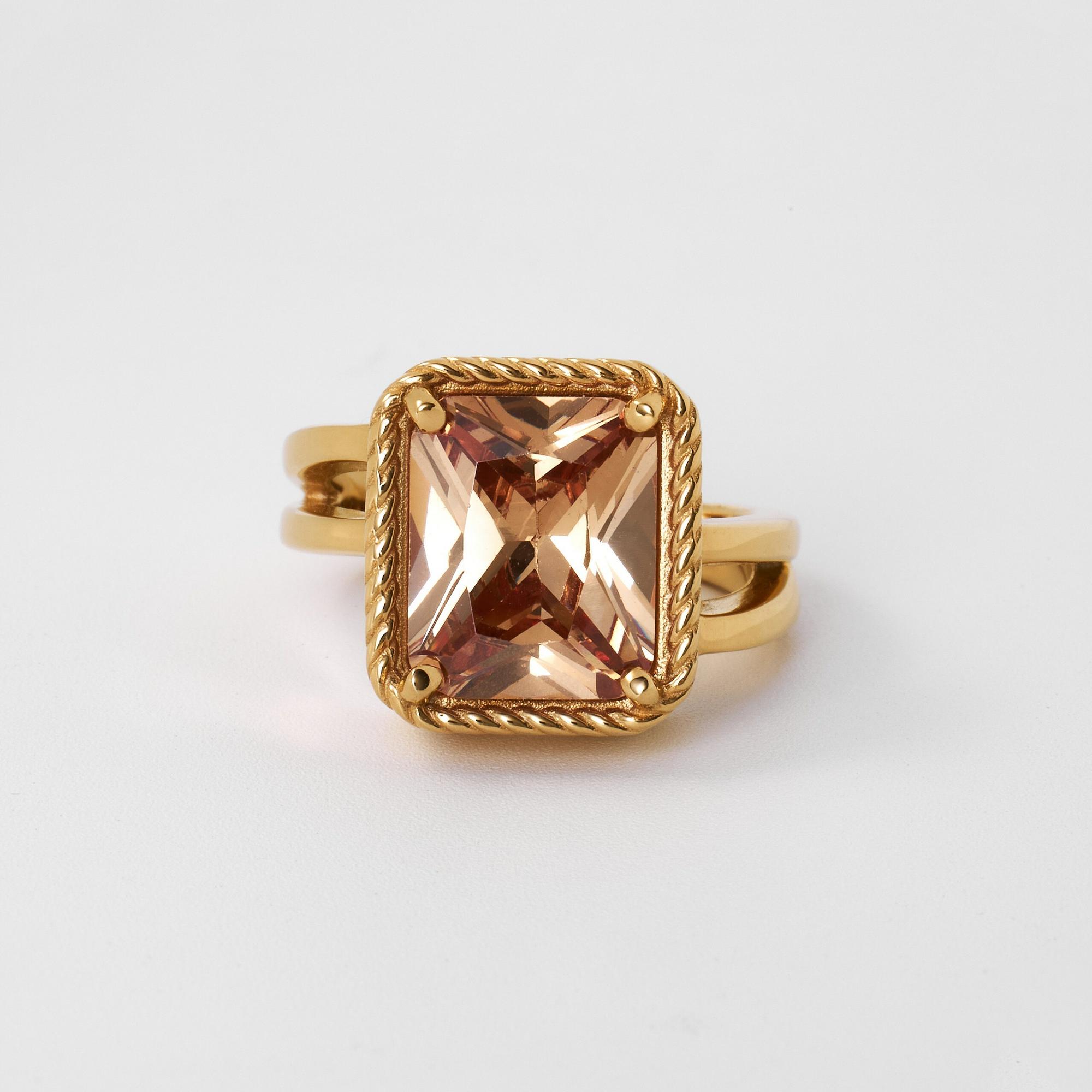 Кольцо FENICE с фианитом шампань