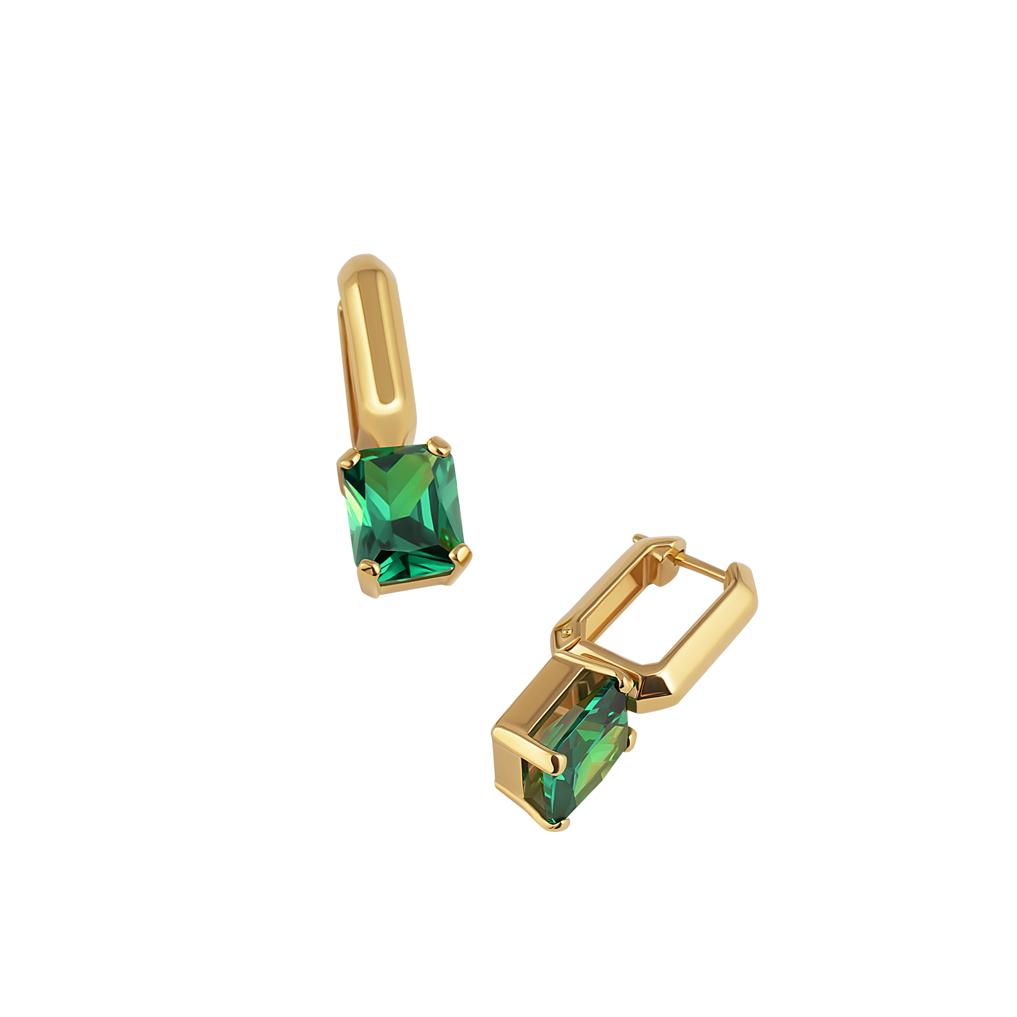 Серьги SAN MARCO с изумрудными фианитами